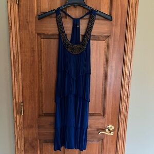 Apt. 9 Navy Backless Tiered Dress-M